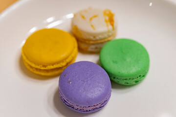 Close up of cute colorful Macaroon