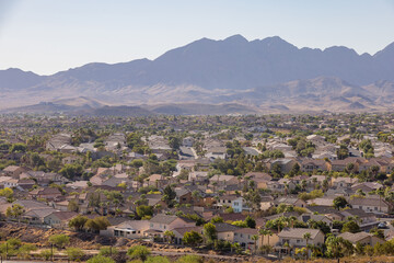 High angle view of some residence from the Amargosa Trail