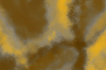 Gold spray paint ink texture. Graffiti painting on the wall. Street art and vandalism. Digitally airbrushed paper background.