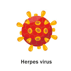 Herpes virus cell on white background.