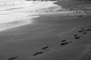 波打ち際　モノクロ
Shore monochrome