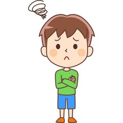 もやもやする少年