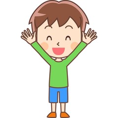喜ぶ少年