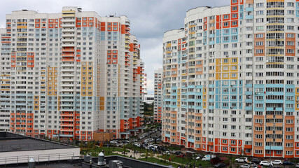 Urban architecture of Russia, Mytishchi, Yaroslavsky District. Block of panel buildings.