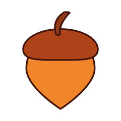 acorn nut seed nature food line and fill icon