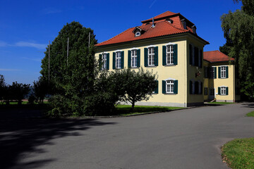 Jagdschloss der Herzoege von Meiningen. Fasanerie, Hermannsfeld, Rhonblick, Thueringen, Deutschland, Europa
