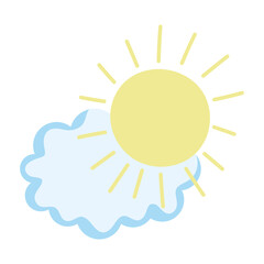 sun cloud summer sky weather isolated icon white background