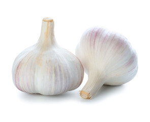 Fresh garlic on white background