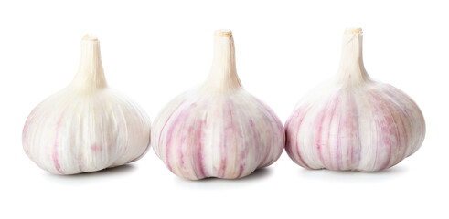 Fresh garlic on white background