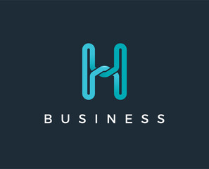 minimal letter h logo template - vector illustration