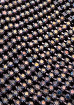 closeup macro of an array of rhinestones