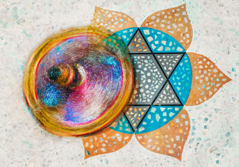 Woman In A Skirt Dancing. Top View.