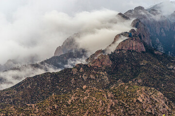 Fall Fog in the Sandia Mountains New Mexico USA