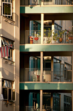 Singapore HDB flat during sunset