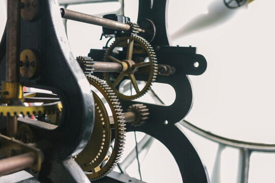 Inner Working Mechanisms and Gears of a Classic Tower Clock