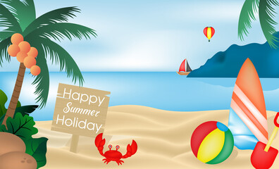 Beach summer view background design