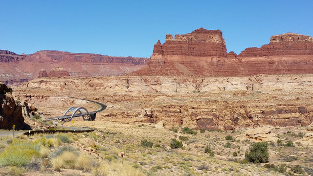 Road through panoramic Utah landscape 