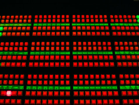 Red buttons and green displays