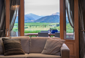 View from house with wine New Zealand