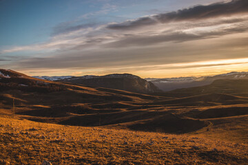 Amazing mountains in sunset