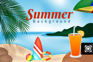 Beach view summer landscape panorama background