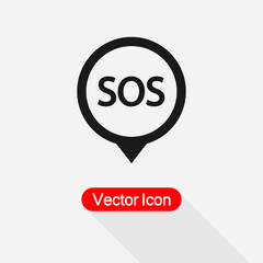SOS Marker Icon Vector Illustration Eps10