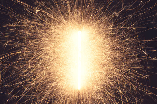 Festive sparkler closeup