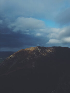 Sunlight hitting Mountain Landscape