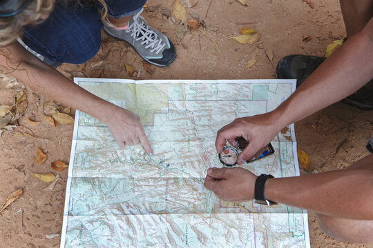 Couple looking at a map