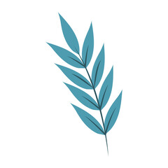 branch leaves foliage natural isolated icon white background