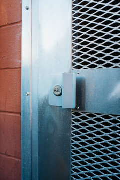 Detail of metal door and lock