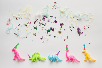 Partysaurs With Drawn Hats Having Good Time