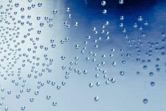 Abstract macro of bubbles on glass