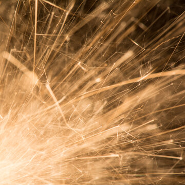 Festive sparkler sparks macro