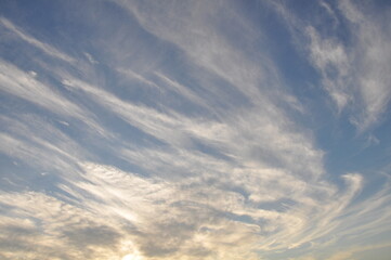 Skyscape of Wispy Cloud Cover