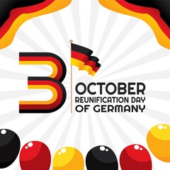  reunification of germany day vector illustration