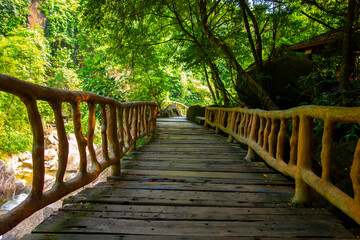 The boardwalk of Baishuizhai Scenic Area in Zengcheng, Guangzhou, Guangdong, China