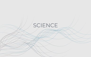 Vector illustration with 
particle waves on a science theme. In a trendy minimalistic style and light muted colours. Can be used as a background for websites, advertisements, posters and banners.