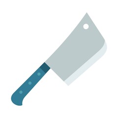 Images of a kitchen hatchet knife for cutting meat vector illustration in a flat design.