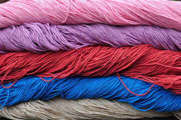 colorful wool threads