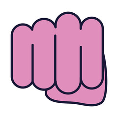 clenched fist icon, line and fill style
