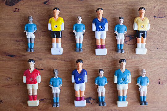 collection of table top football game players