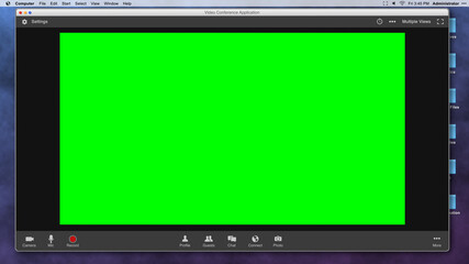 Generic Video Conferencing Interface with Green Screen Frame for Compositing over Video