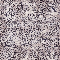 Luxury purple and tan damask seamless pattern. High quality illustration. Mysterious and luxurious grape and beige colored ornamental textured pattern swatch. Fancy and glamorous romantic design.