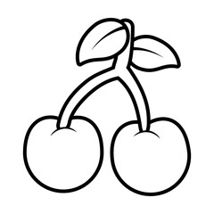 pop art elements, cherry icon, line style