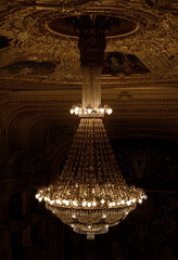 giant luxury chandelier in the opera house