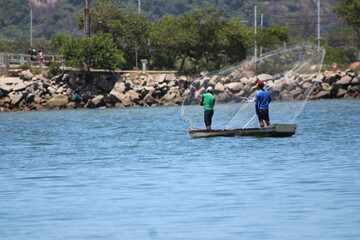 Fototapeta na wymiar man and woman kayaking