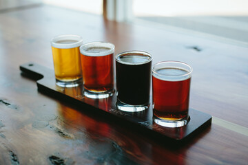 Micro brew beer flight