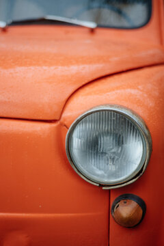 headlights of an old car