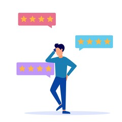 Illustration vector graphic cartoon character of consumer rating